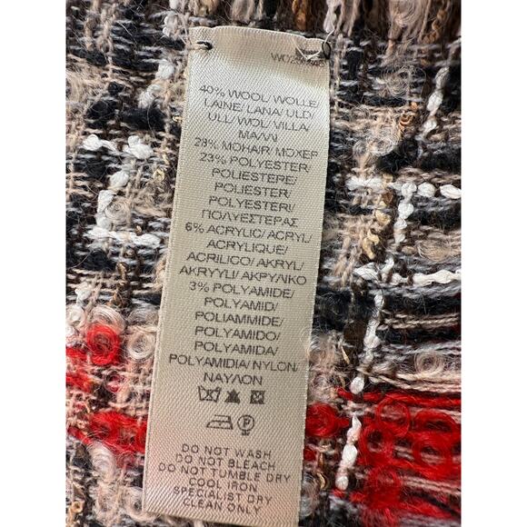 RARE Authentic Y2K Burberry Wool Mohair Boucle Check Scarf Made in France - Picture 7 of 9